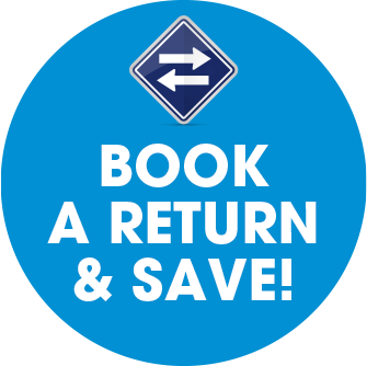 Book a return and save!